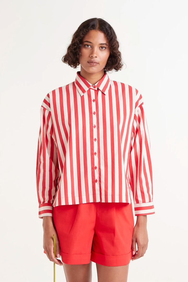 Cherry Stripe Button Down