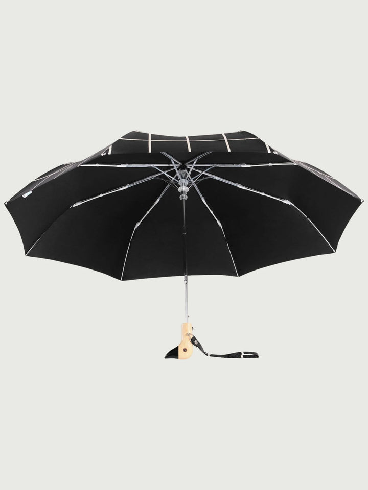 Black Grid Compact Duck Umbrella