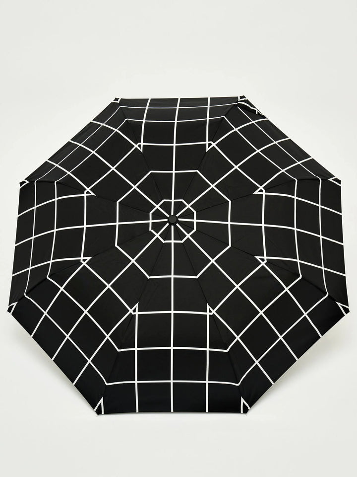 Black Grid Compact Duck Umbrella