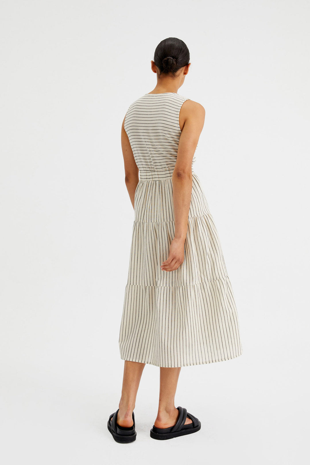 Stripe Cut Out Midi Dress